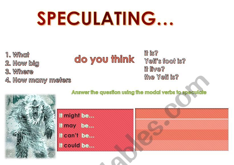 Speculating worksheet