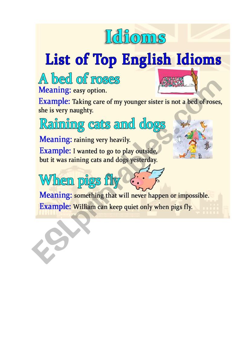 idioms worksheet