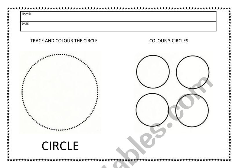 Circle Pre-k worksheet