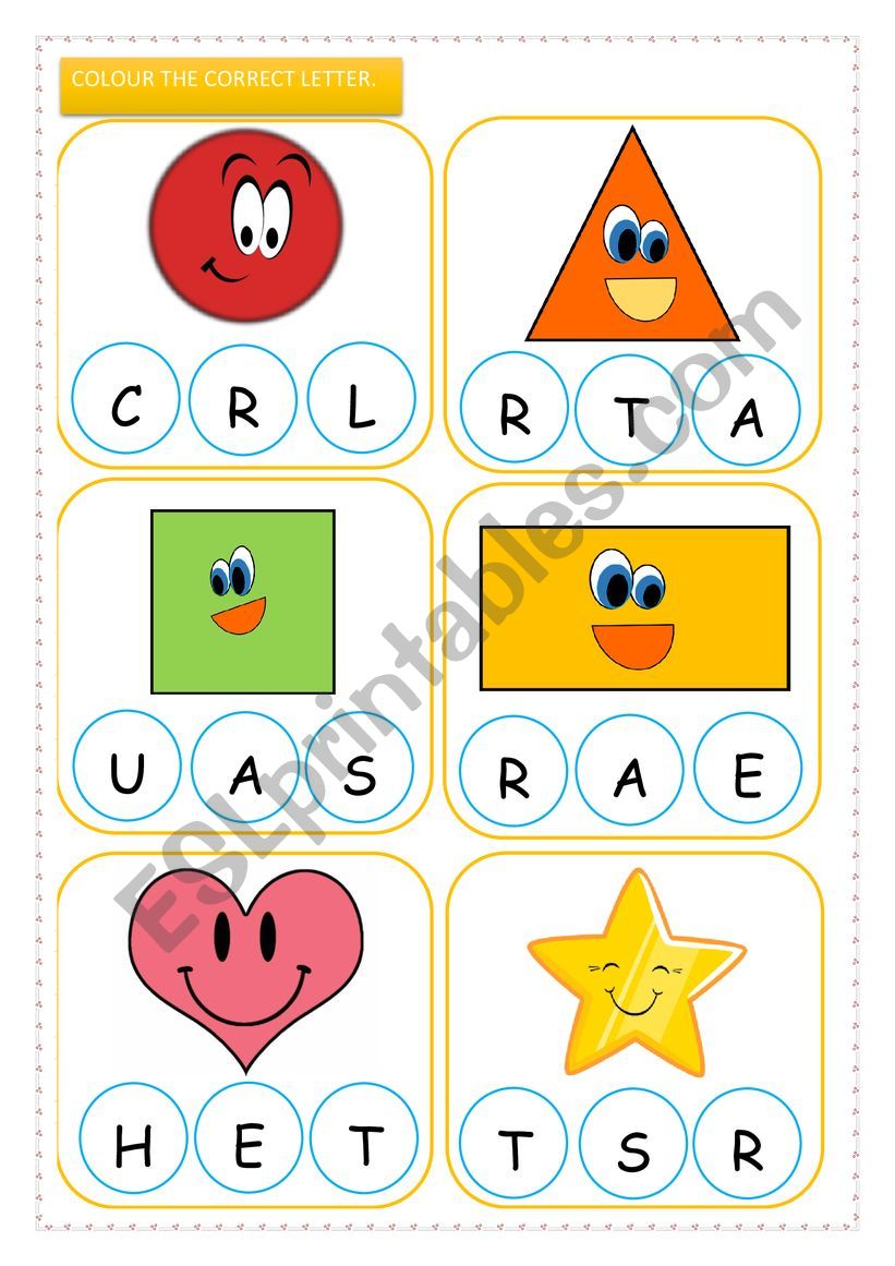 shapes kinder esl worksheet by yaniinaa