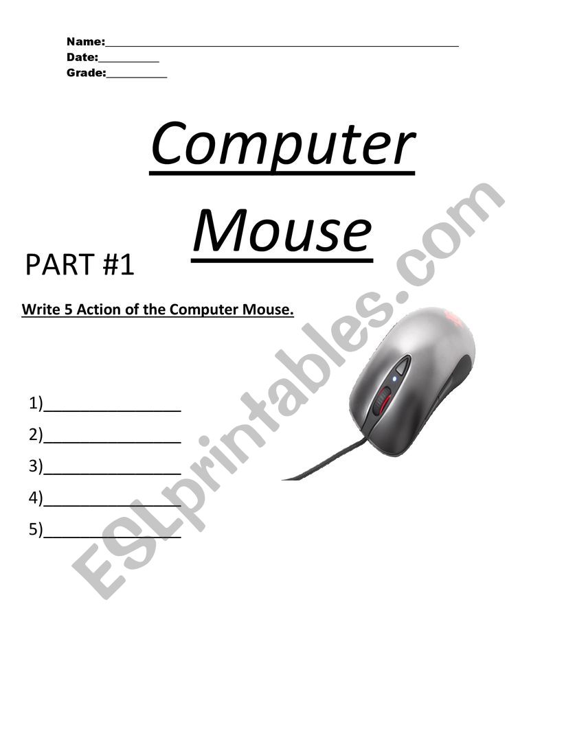 Computer Mouse worksheet
