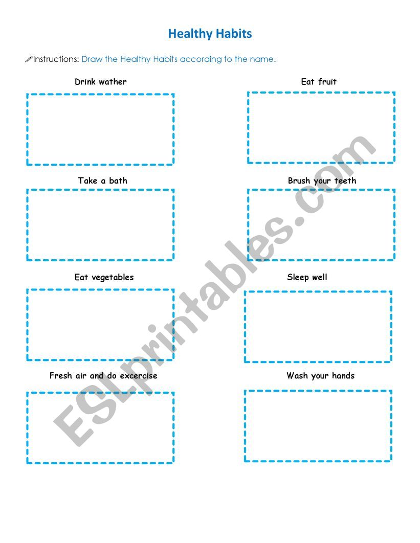 Healthy Habits worksheet