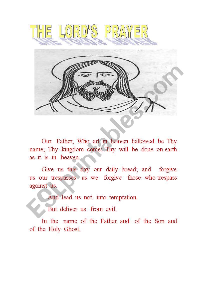 Printable The Lord S Prayer Worksheets