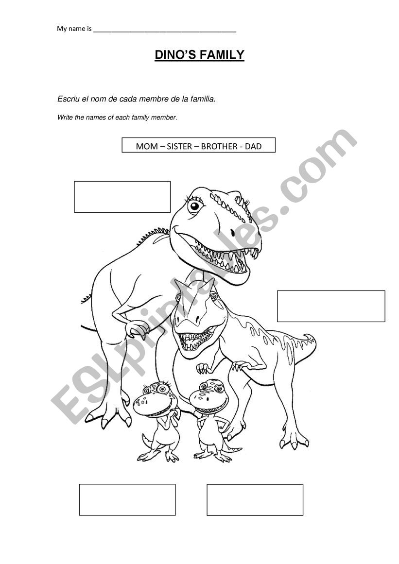 Family Dino worksheet