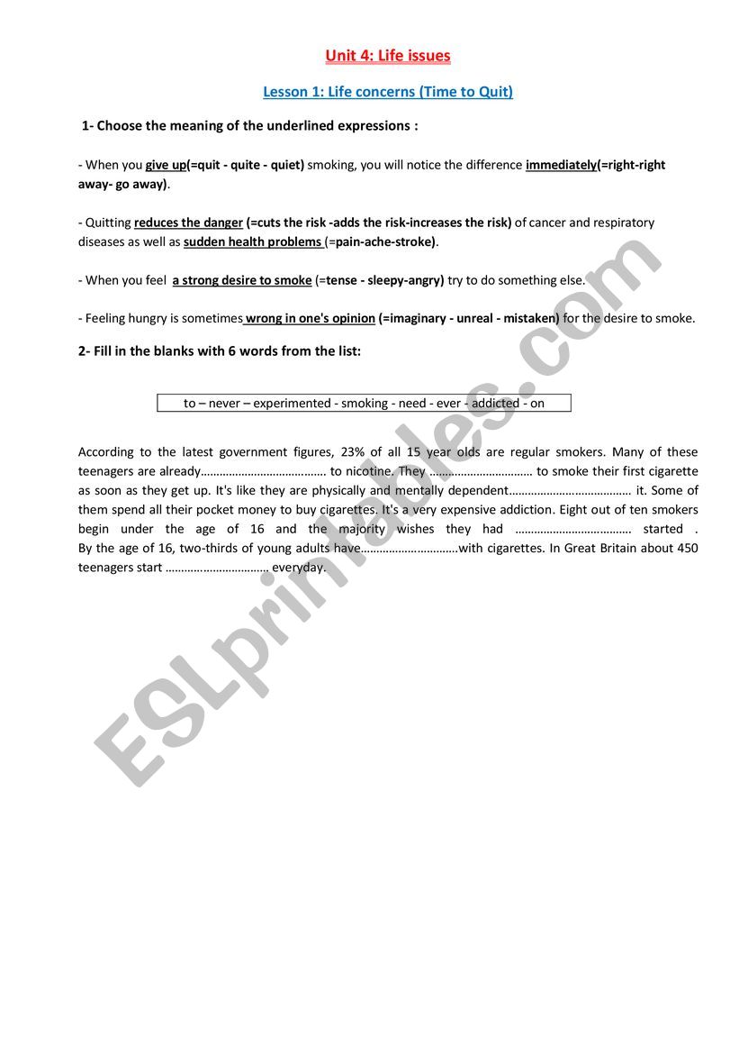 Revision 4th form Unit4 Lesson 1