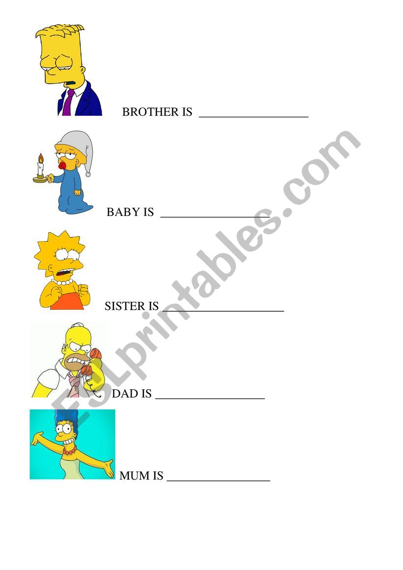 Family Worksheet worksheet