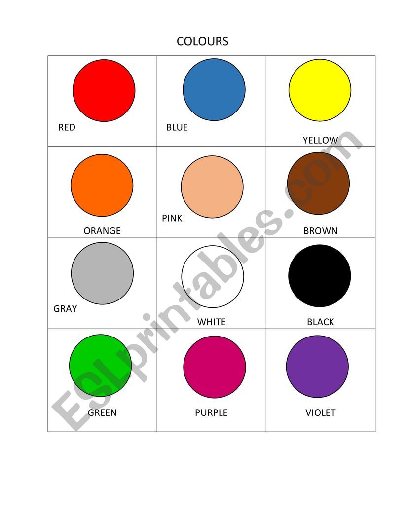 Colours - ESL worksheet by alinasajerli