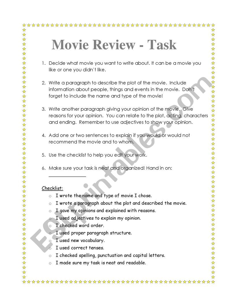 MOVIE REPORT worksheet