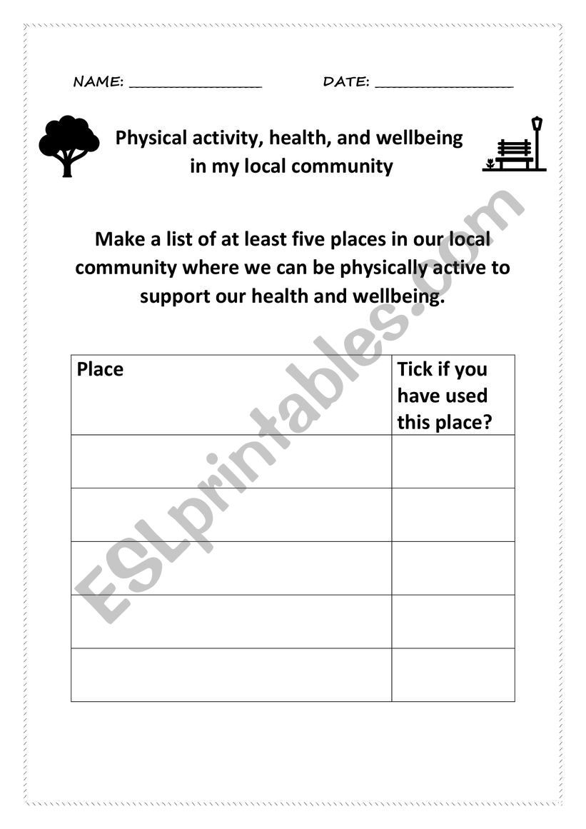 Places in our communities to be physically active!
