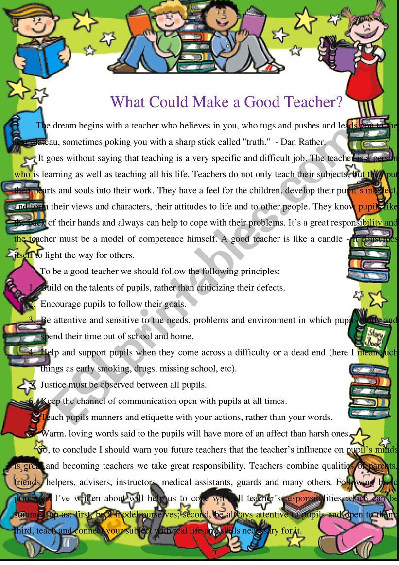 What Could Make a Good Teacher? 