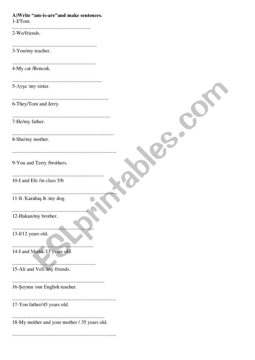 Personal Pronouns worksheet