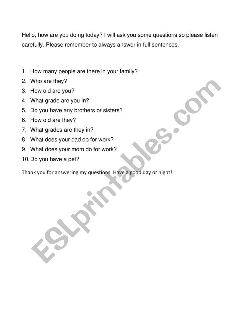 answer question - ESL worksheet by bettyweifan