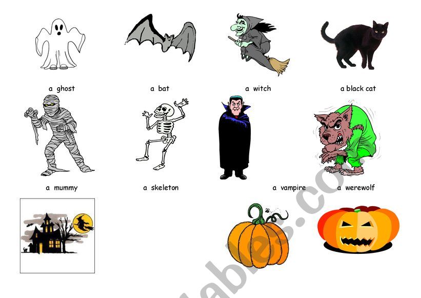 Halloween vocabulary worksheet