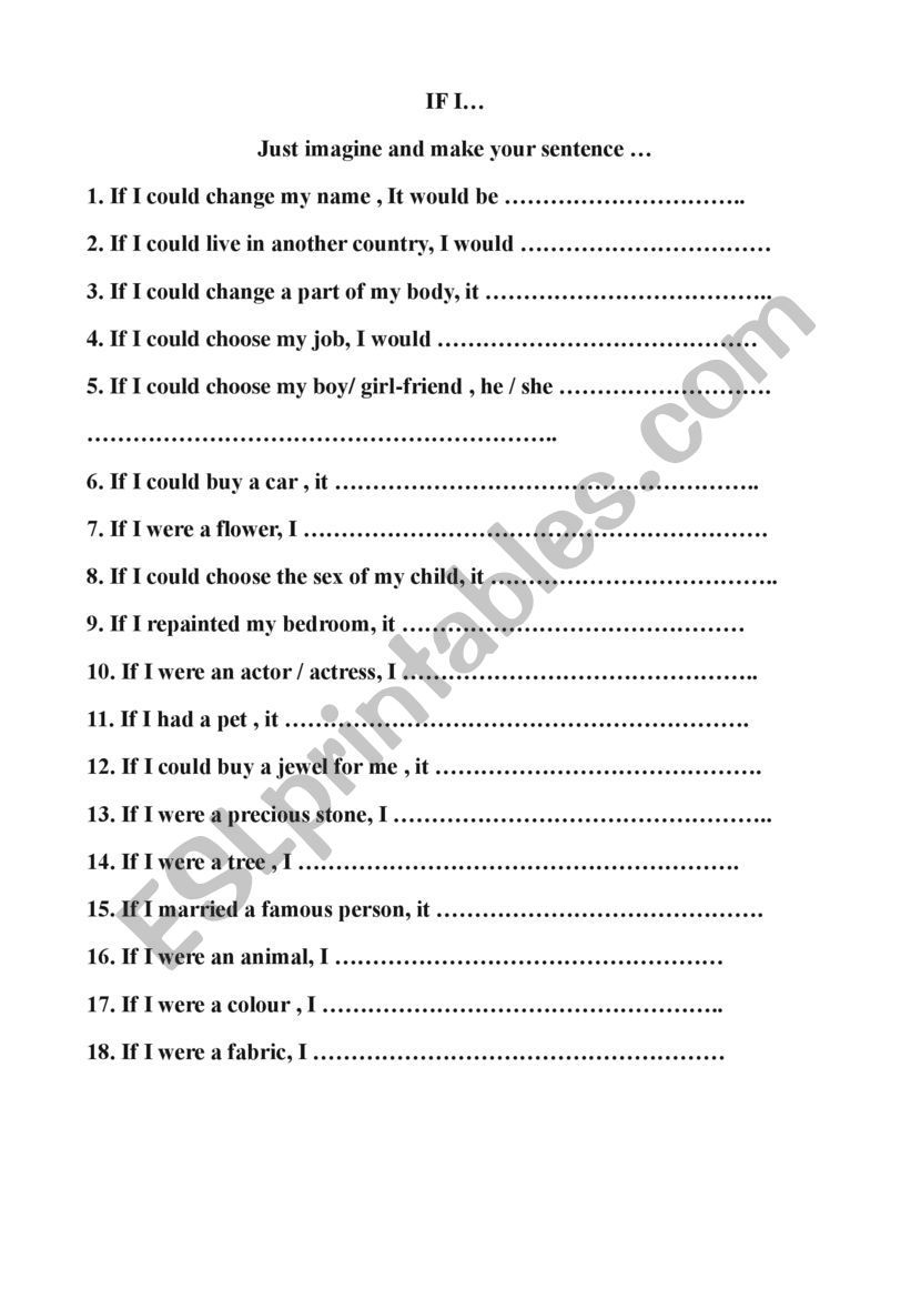 If I ....   worksheet