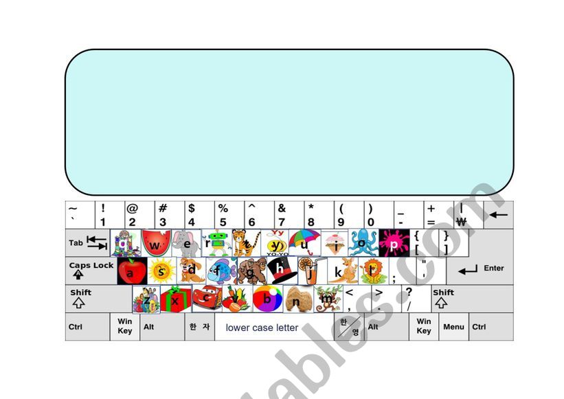 alphabet key with png worksheet