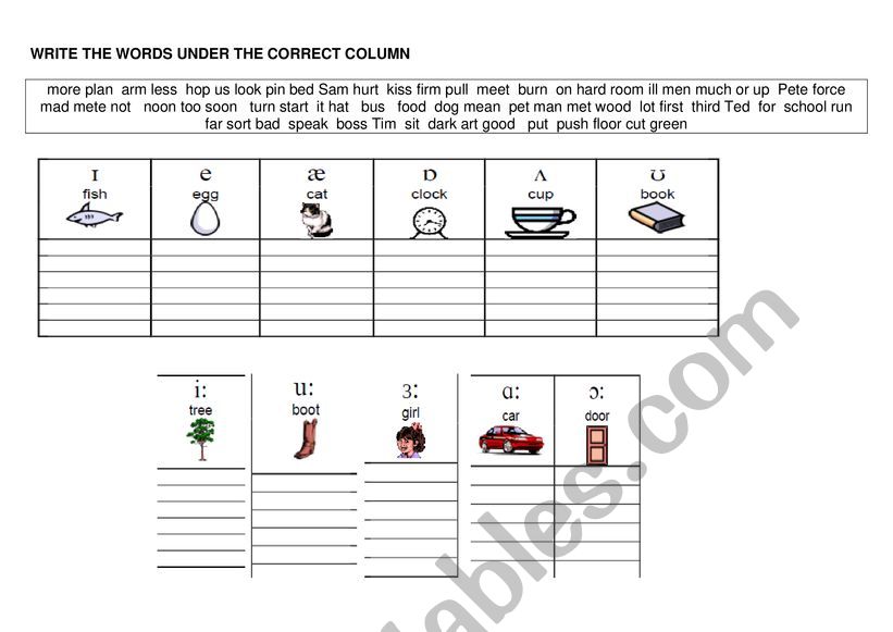 vowels worksheet