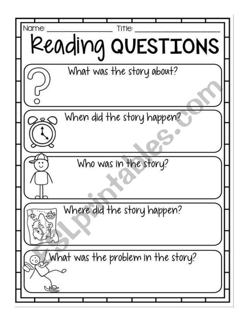 reading questions worksheet
