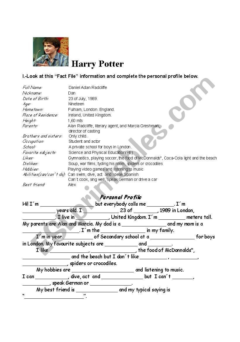 Simple Past Tense Harry Potter Worksheet Free Esl Printable 4cb