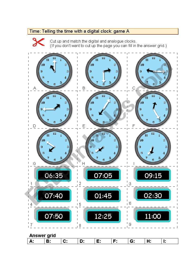 The Time worksheet