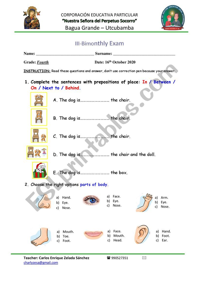 ENGLISH EXAM worksheet