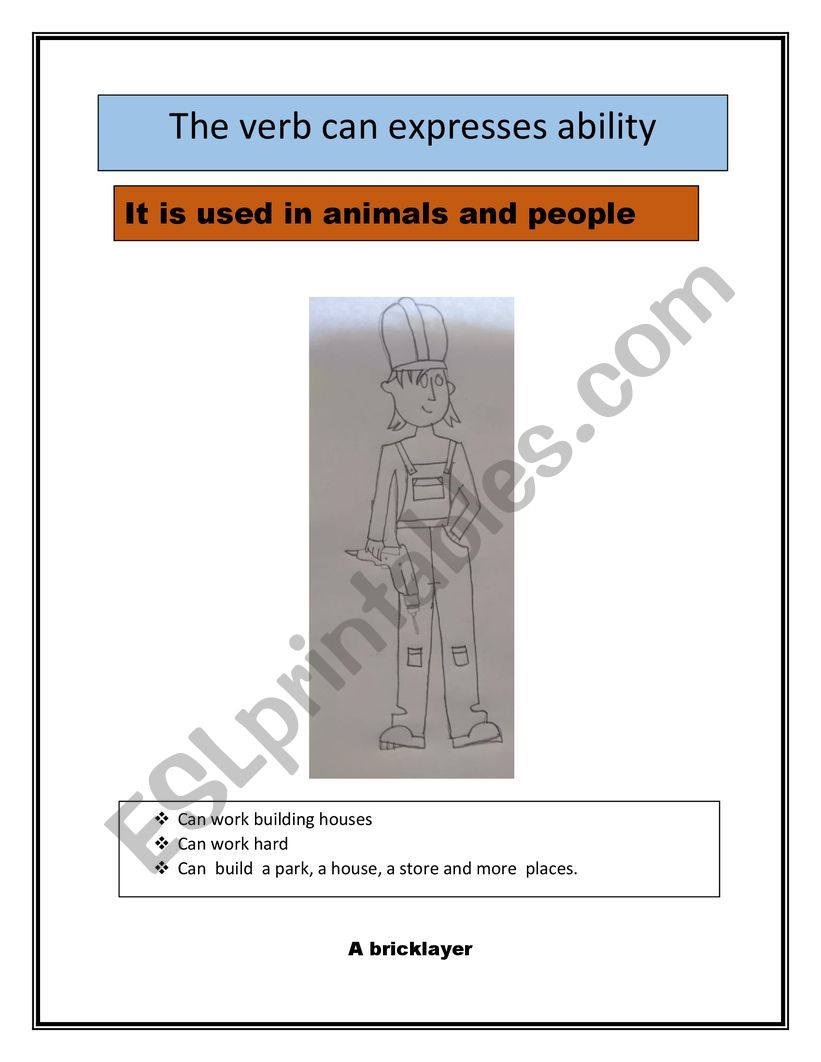 use of can  worksheet