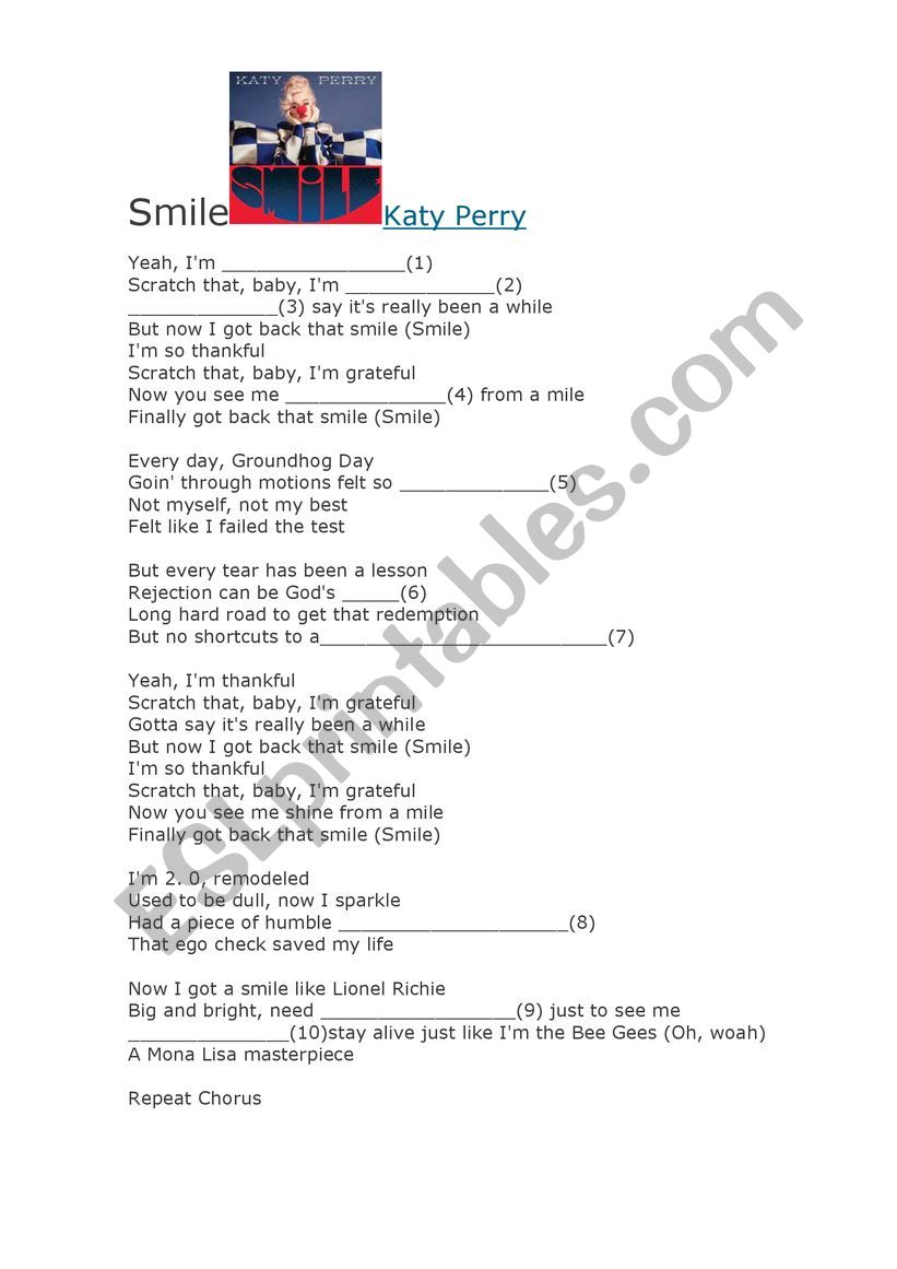 Smile worksheet