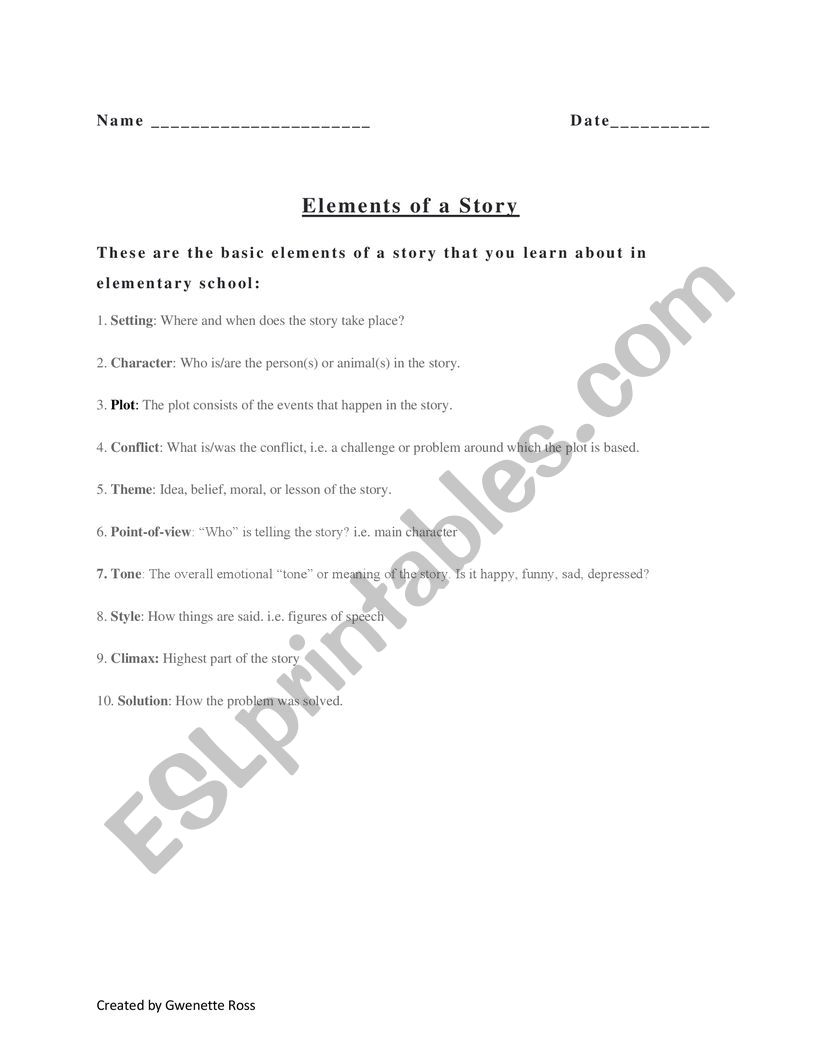 elements-of-a-story-esl-worksheet-by-gwenetteann