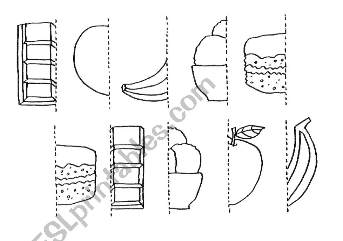 Food colour and cut out worksheet