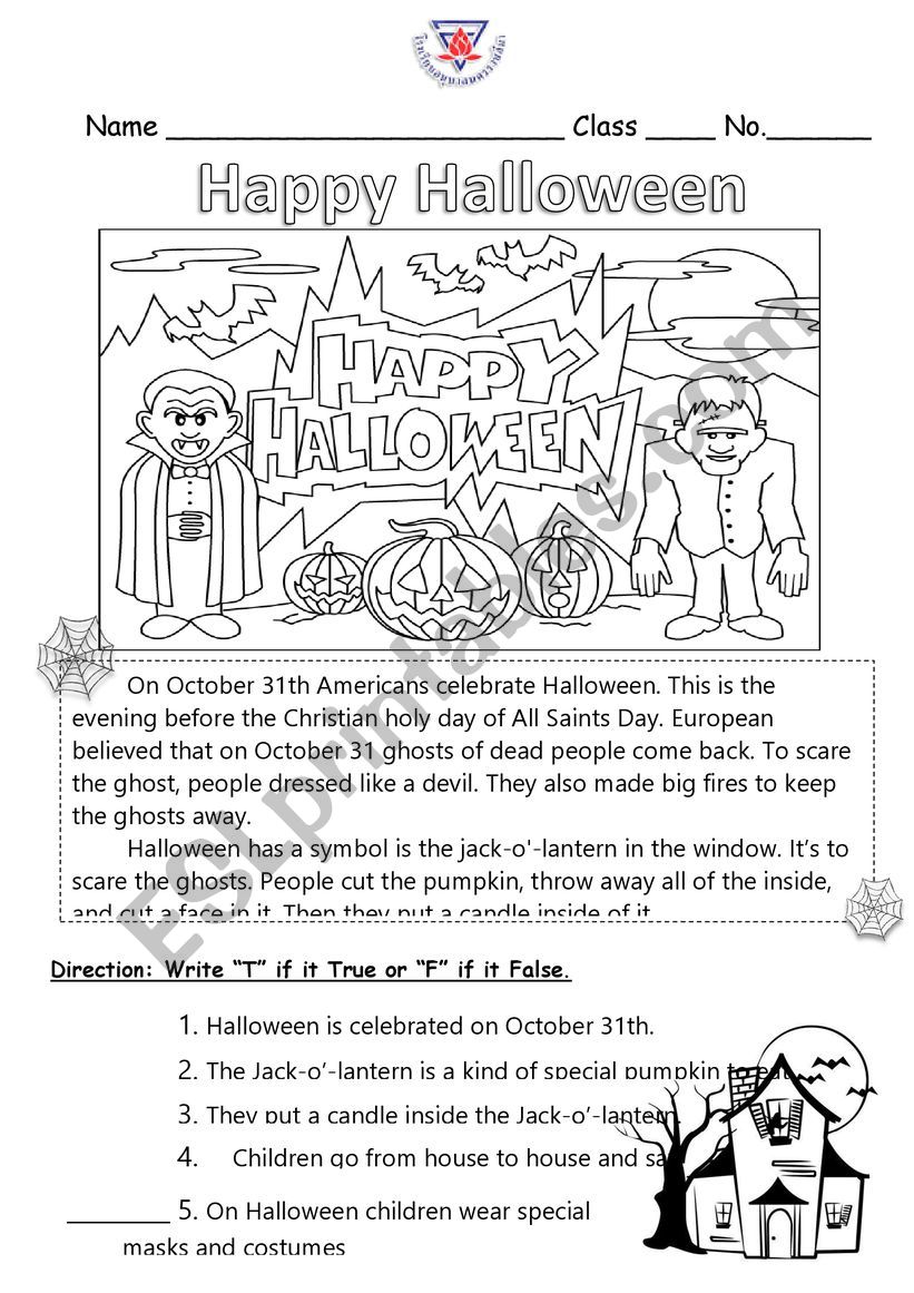 Halloween worksheet