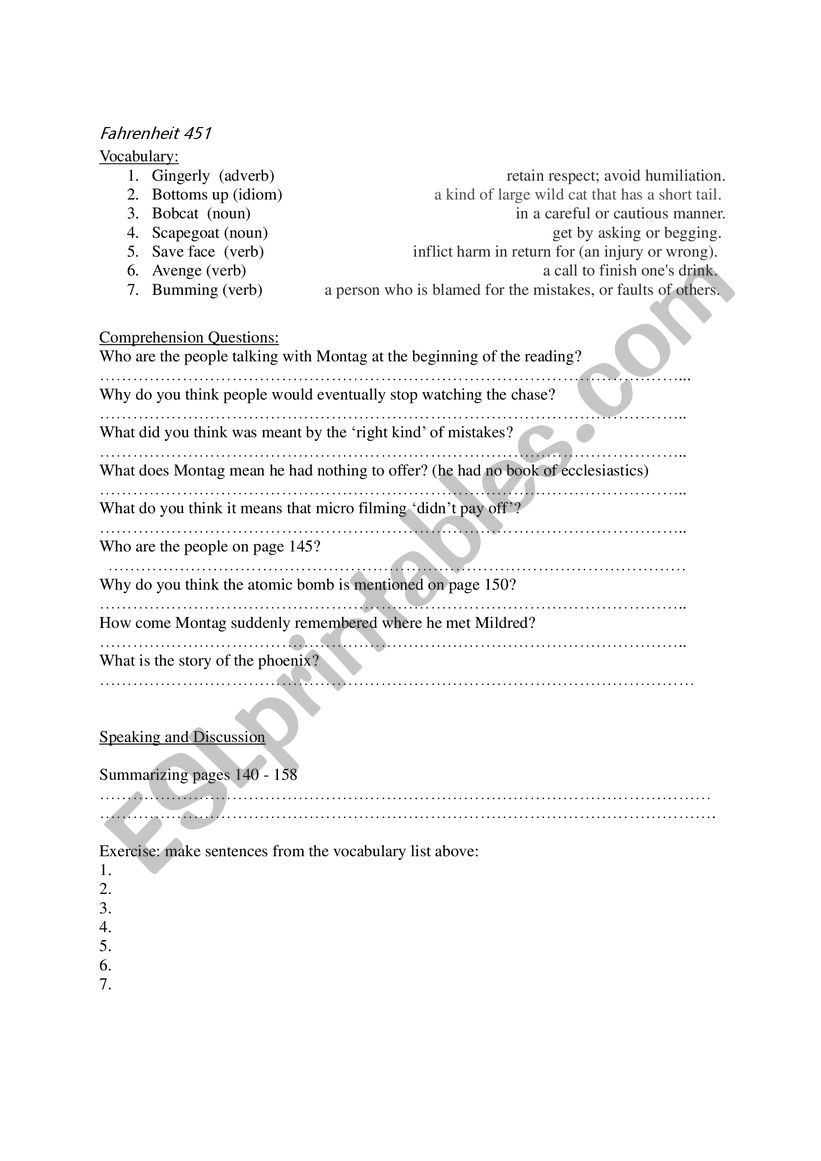 fahrenheit worksheet