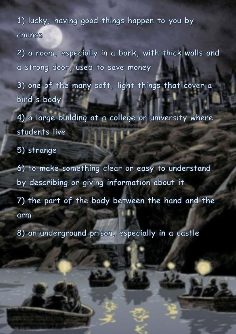 Harry Potter 1 worksheet