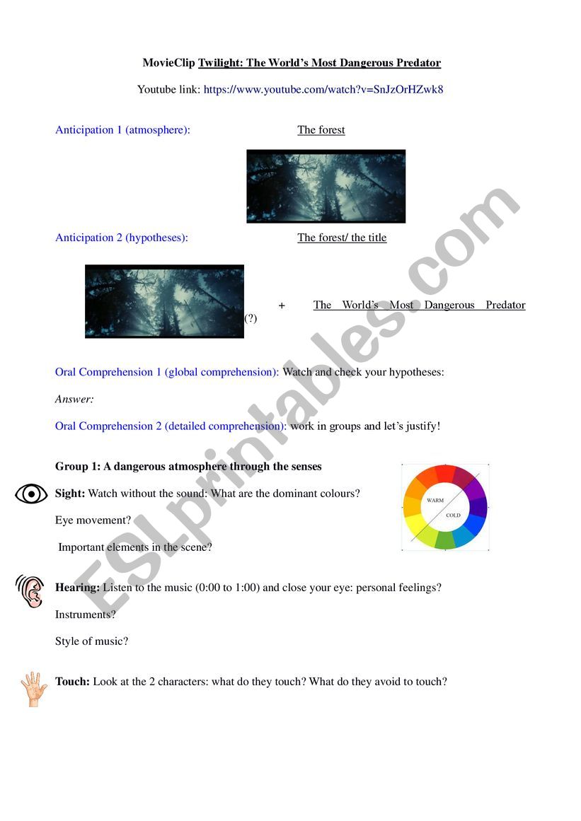 Twilight scene worksheet