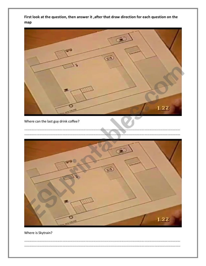 asking for direction inside building worksheet