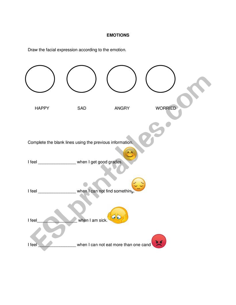 EMOTIONS worksheet