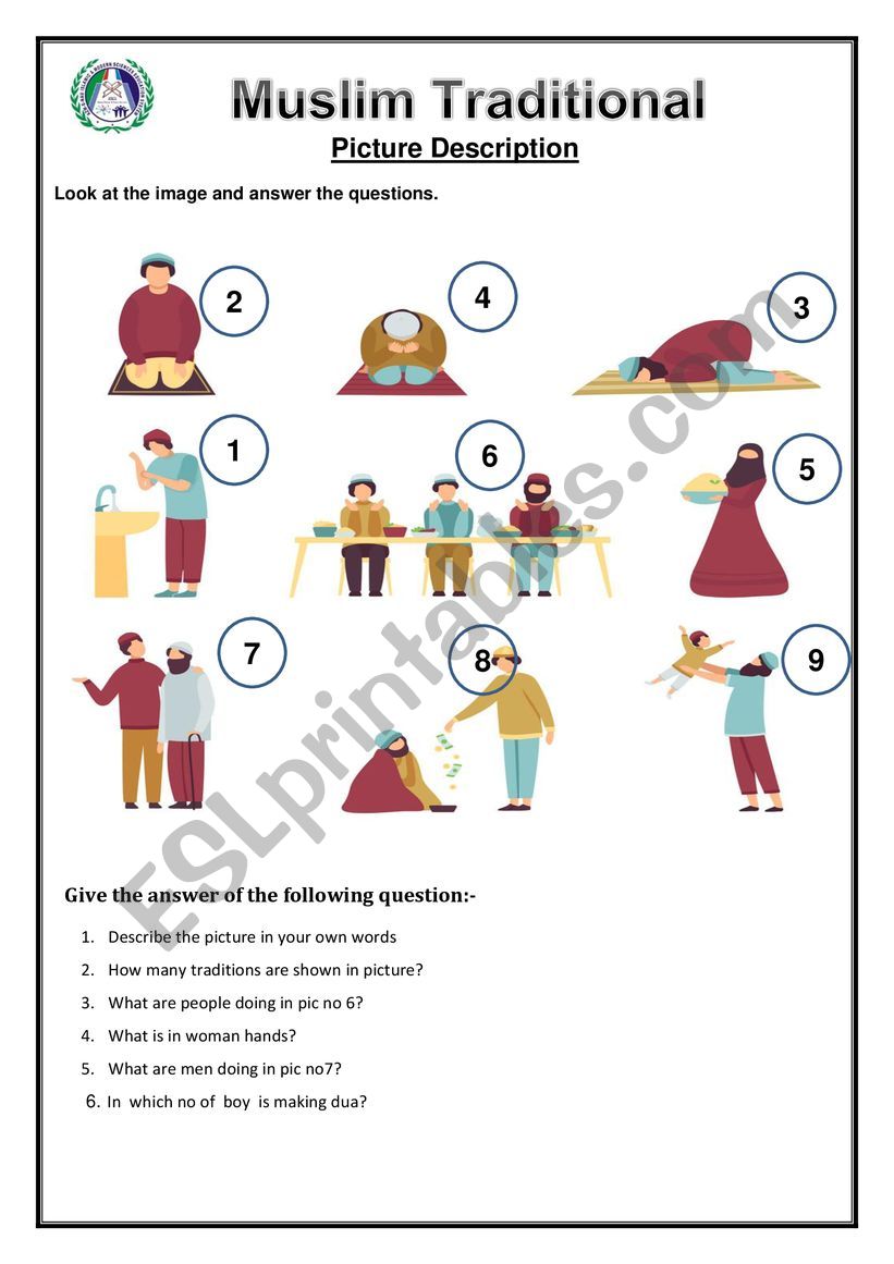 Tradition of a Muslim worksheet