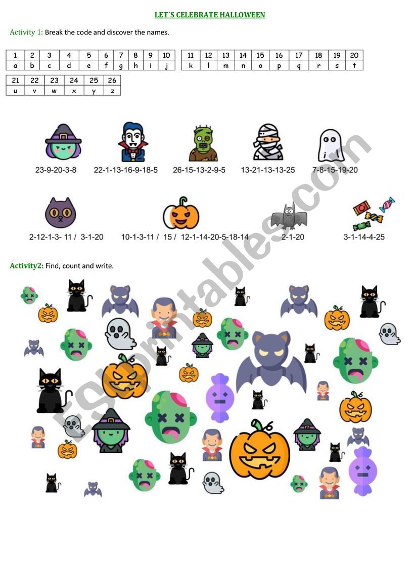 Halloween worksheet