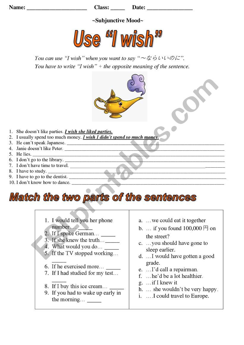 Subjunctive Mood Activity ESL Worksheet By Tally4you