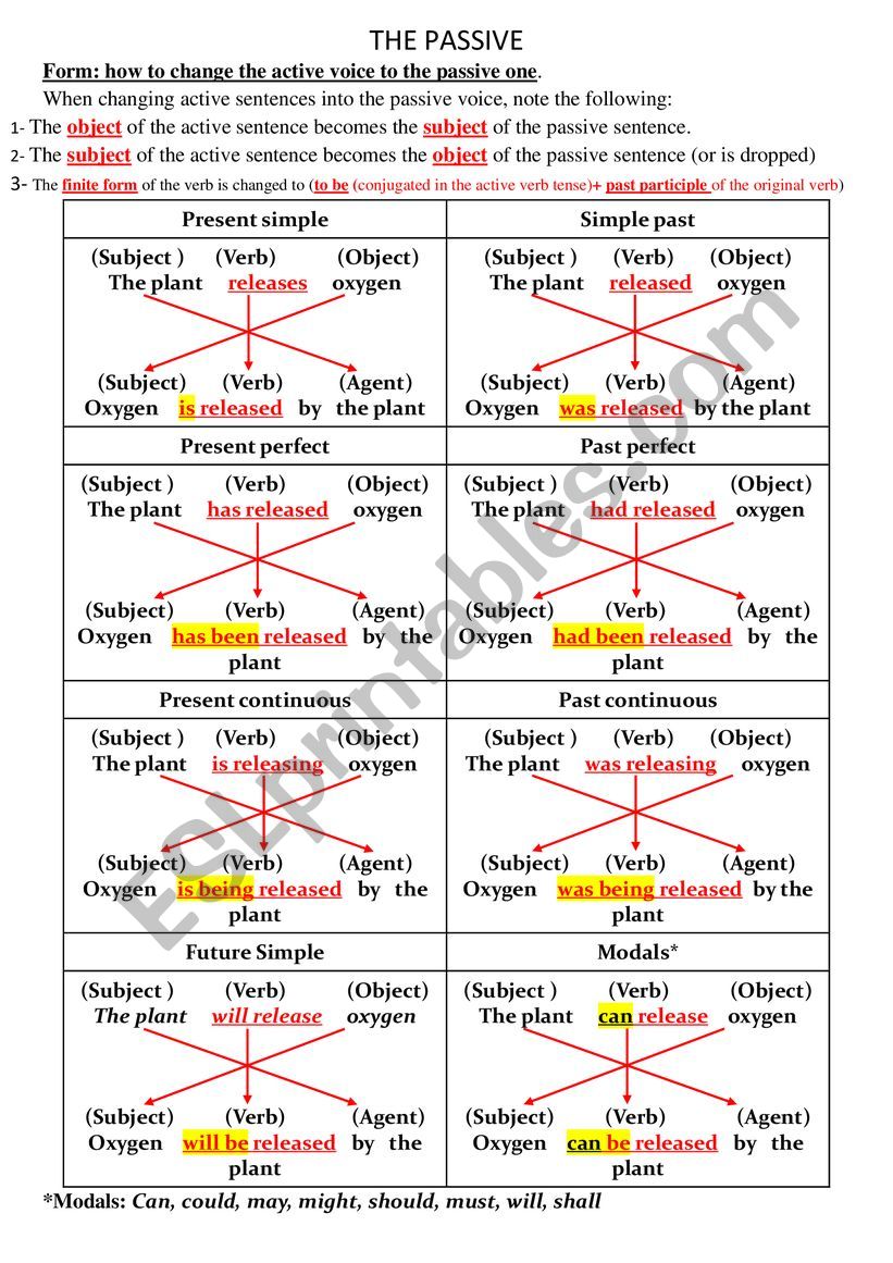 THE PASSIVE VOICE worksheet