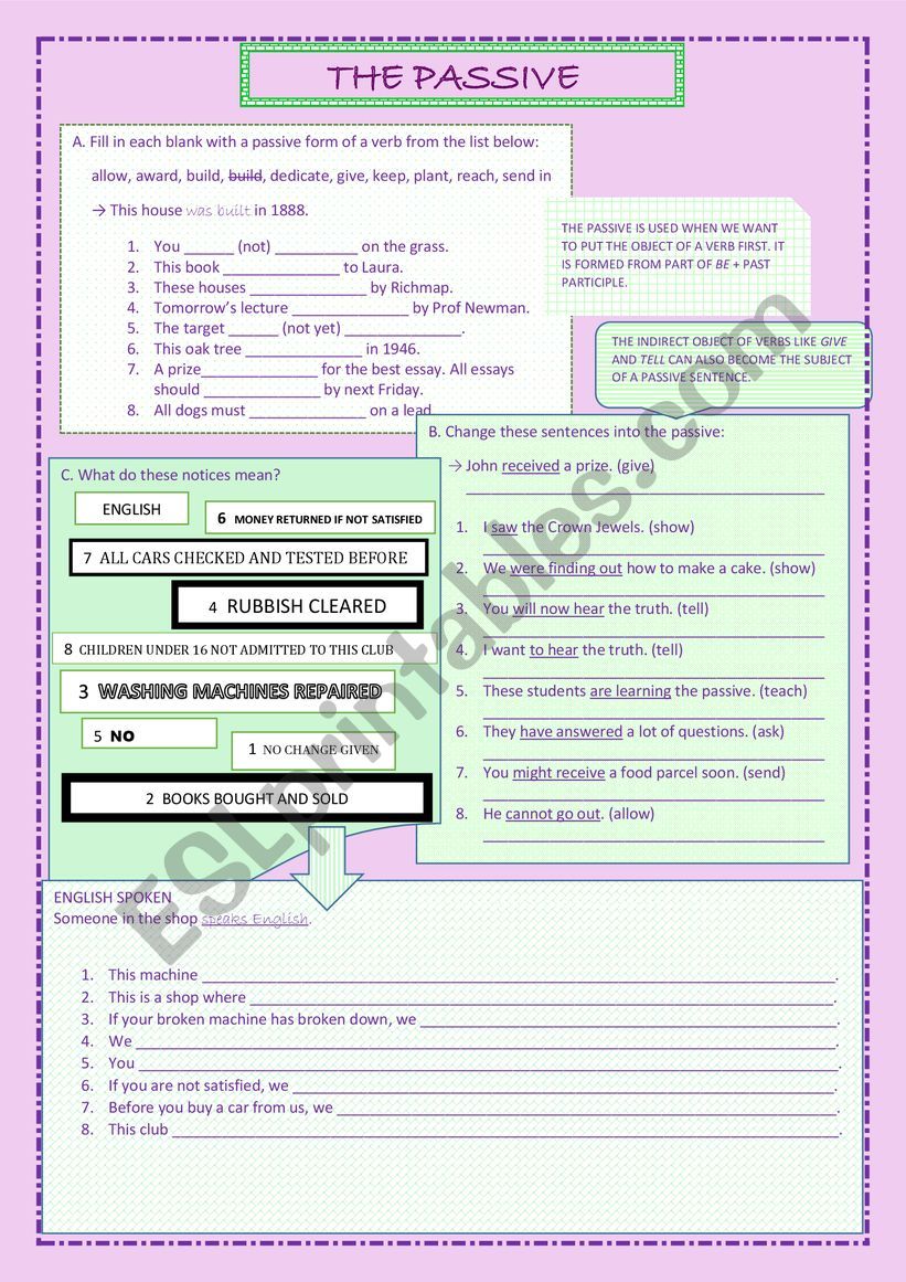 The passive worksheet