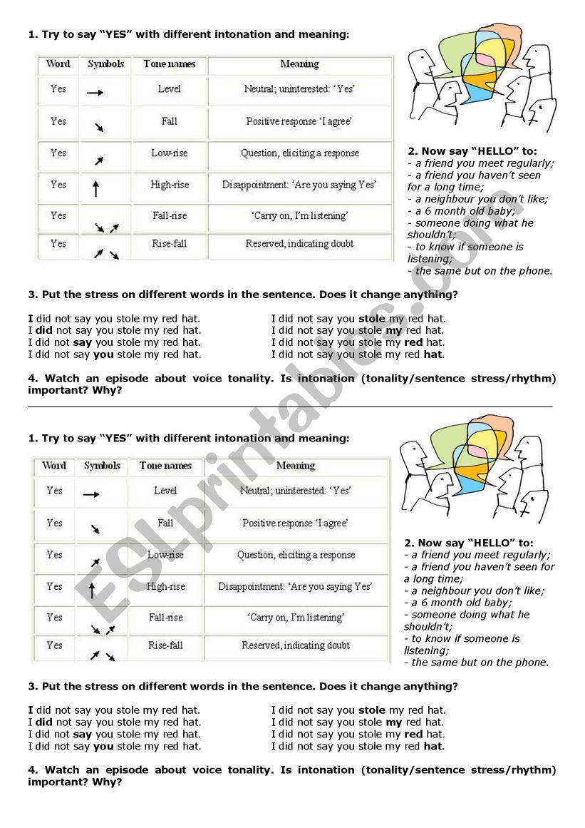 stress and intonation worksheet