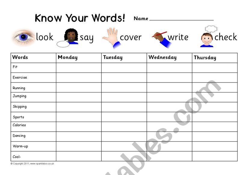 Spelling  worksheet