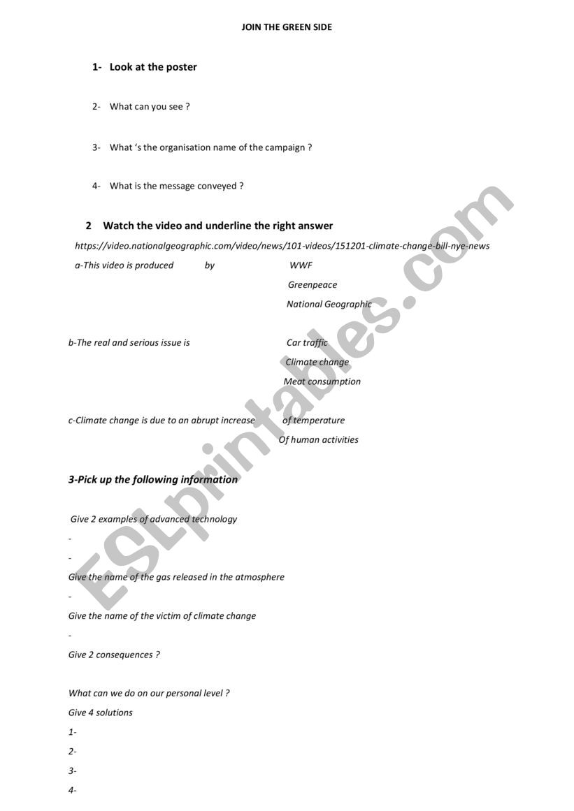 My last selfie  worksheet