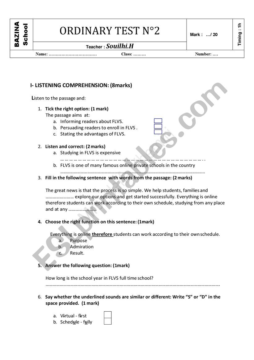 Mid-term-test N2 worksheet