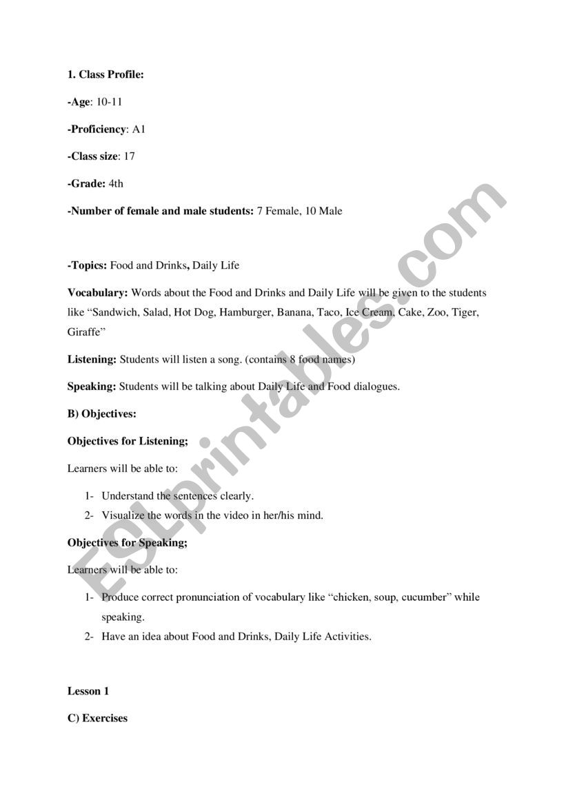 Audio Lingual Method  worksheet