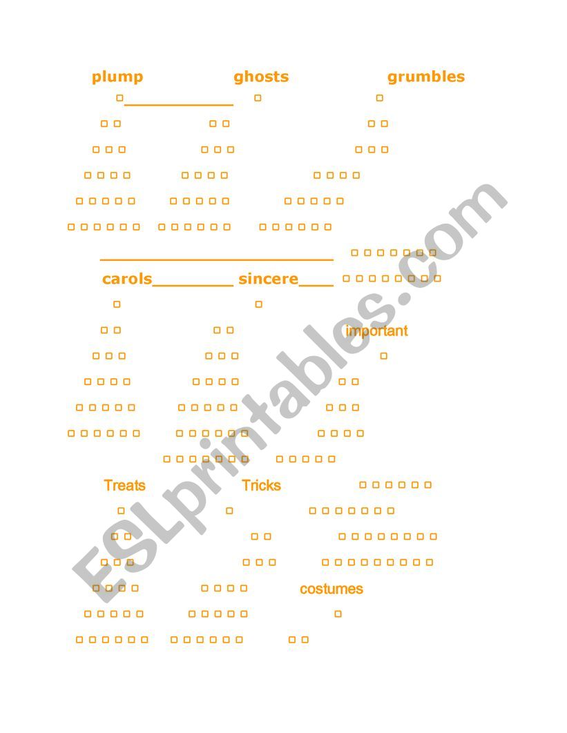 Halloween word pyramid worksheet