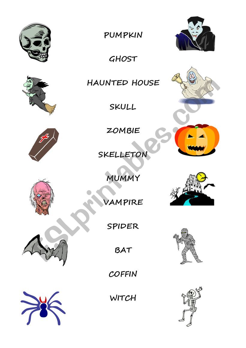 Halloween vocabulary worksheet