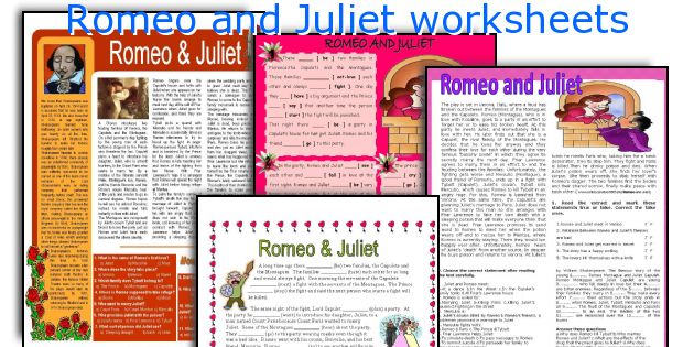 Romeo and Juliet worksheets
