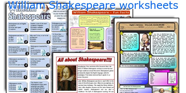 Intro to shakespeare worksheet