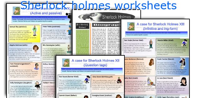 Sherlock holmes worksheets