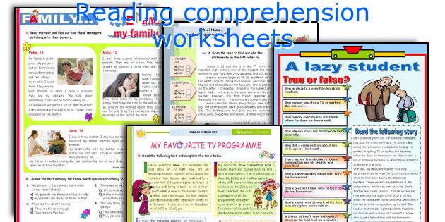 Reading comprehension worksheets